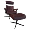 Stressless Relaxsessel|Relaxsessel Erik M Leder Paloma Bordeaux Rot Base Cross Aluminium Schwarz