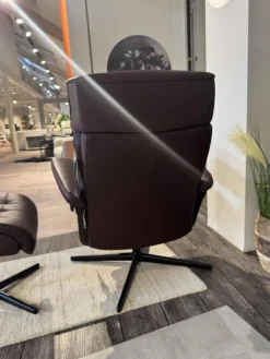 Stressless Relaxsessel|Relaxsessel Erik M Leder Paloma Bordeaux Rot Base Cross Aluminium Schwarz