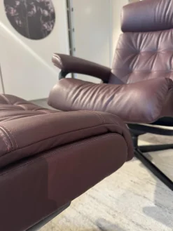 Stressless Relaxsessel|Relaxsessel Erik M Leder Paloma Bordeaux Rot Base Cross Aluminium Schwarz