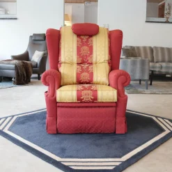 Finkeldei Relaxsessel|Relaxsessel Excalibur Stoff Rot Goldgelb Füße Mit Stoff Bezogen