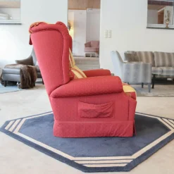 Finkeldei Relaxsessel|Relaxsessel Excalibur Stoff Rot Goldgelb Füße Mit Stoff Bezogen