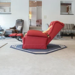 Finkeldei Relaxsessel|Relaxsessel Excalibur Stoff Rot Goldgelb Füße Mit Stoff Bezogen