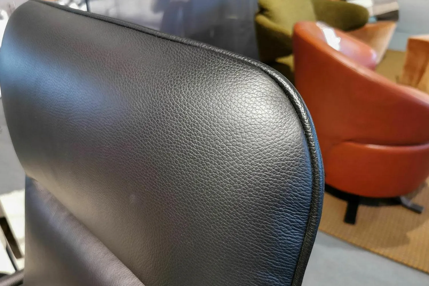 Franz Fertig Relaxsessel|Relaxsessel Fino Leder 6405 Nero Schwarz Gestell Chrom Glänzend