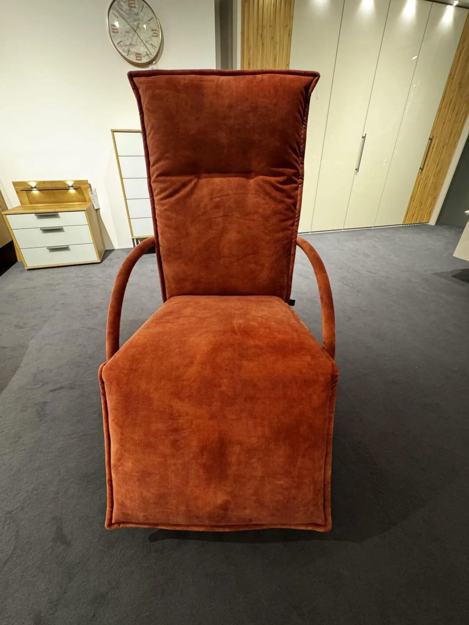 Franz Fertig Relaxsessel|Relaxsessel Fino Soft 291101 Leder Blush E1953 Rundrohrgestell Hochglanz