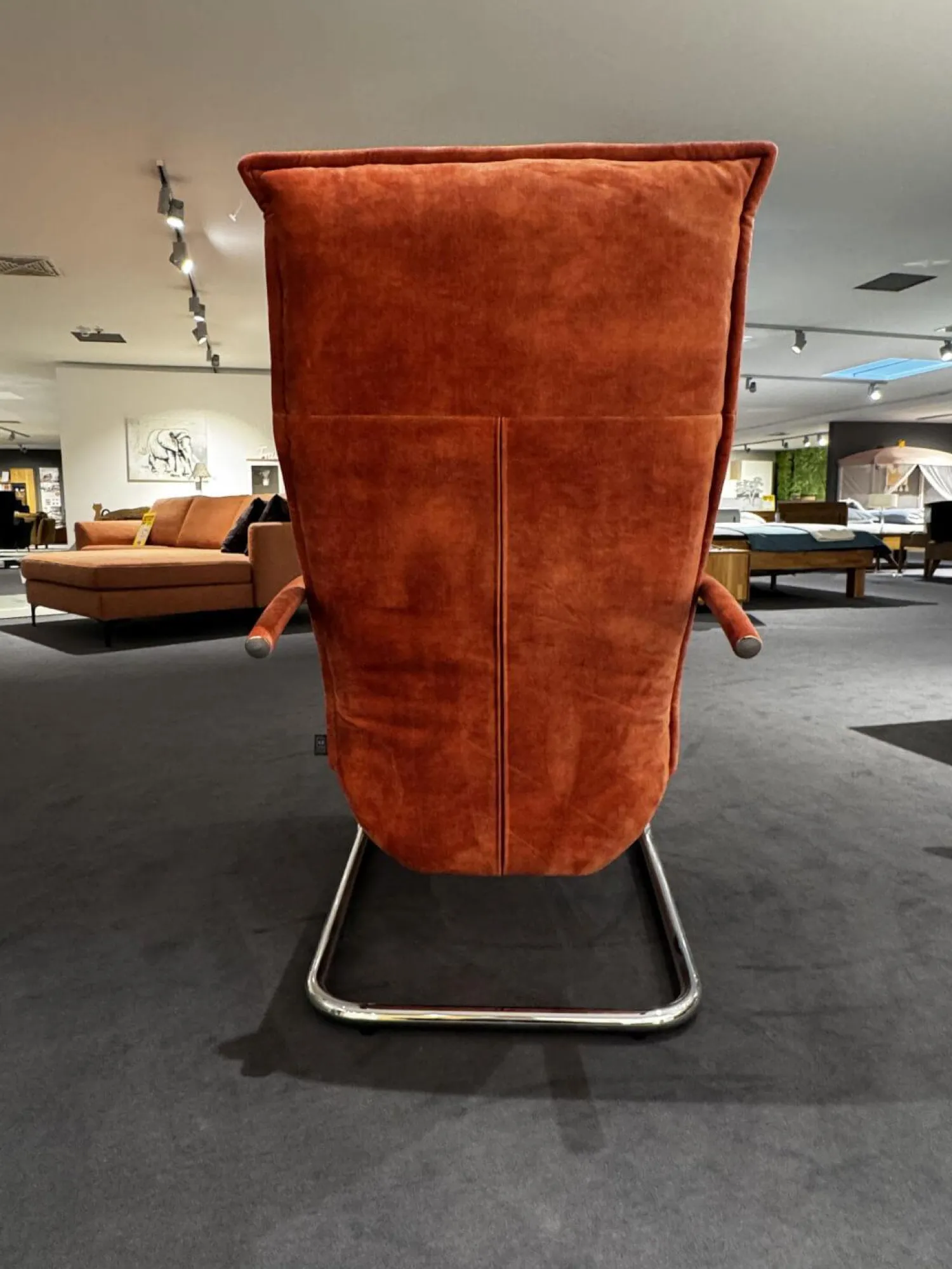 Franz Fertig Relaxsessel|Relaxsessel Fino Soft 291101 Leder Blush E1953 Rundrohrgestell Hochglanz