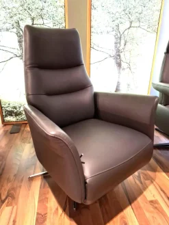 Global Relaxsessel|Relaxsessel Trona S Leder WM Antraciet Anthrazit Kreuzfuß Chrom