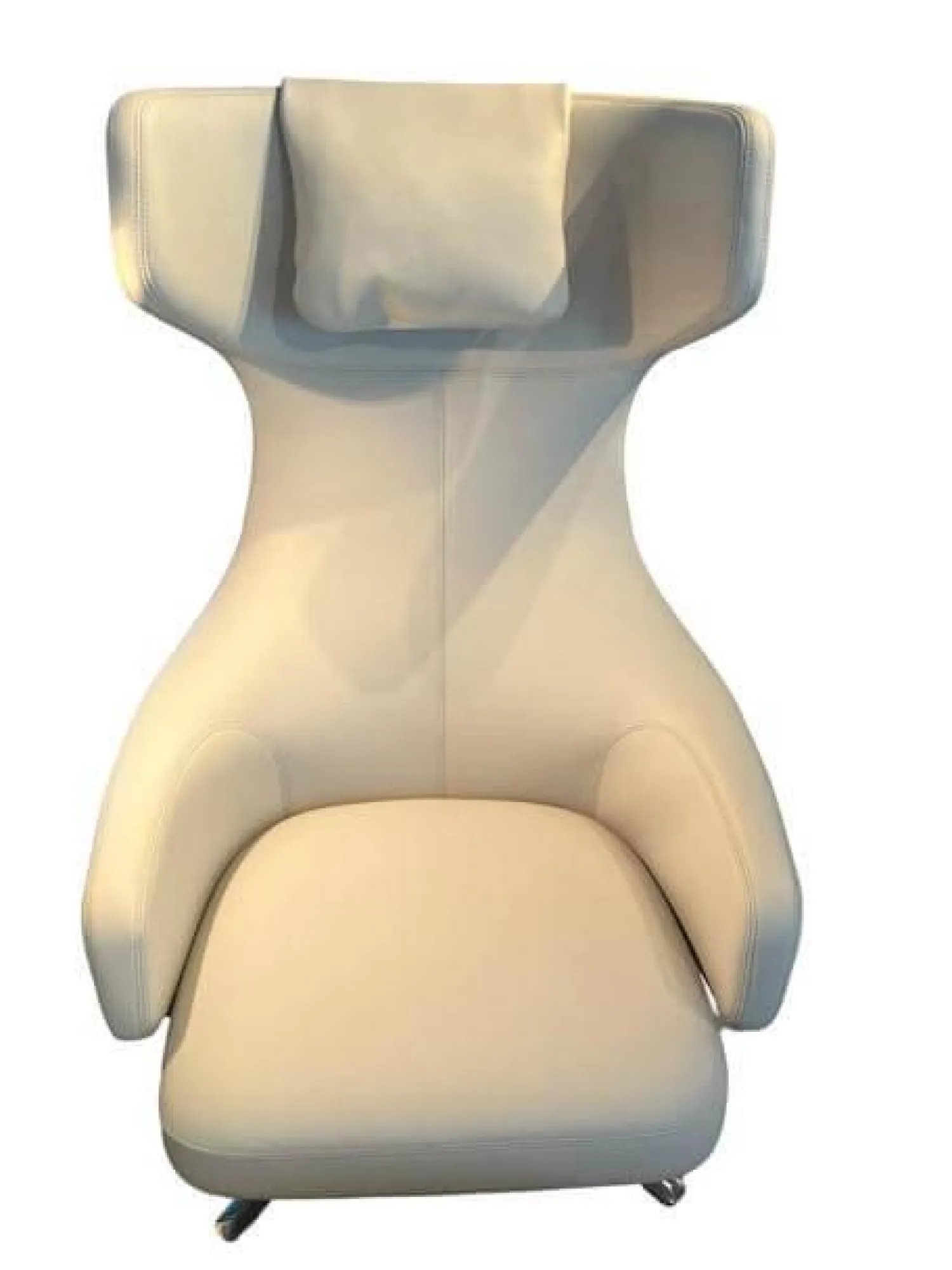 Vitra Relaxsessel|Relaxsessel Grand Repos Leder Premium 73 Ton Grau mit Ottoman