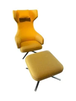 Vitra Relaxsessel|Relaxsessel Grand Repos Stoff Cosy Rapsgelb mit Ottoman