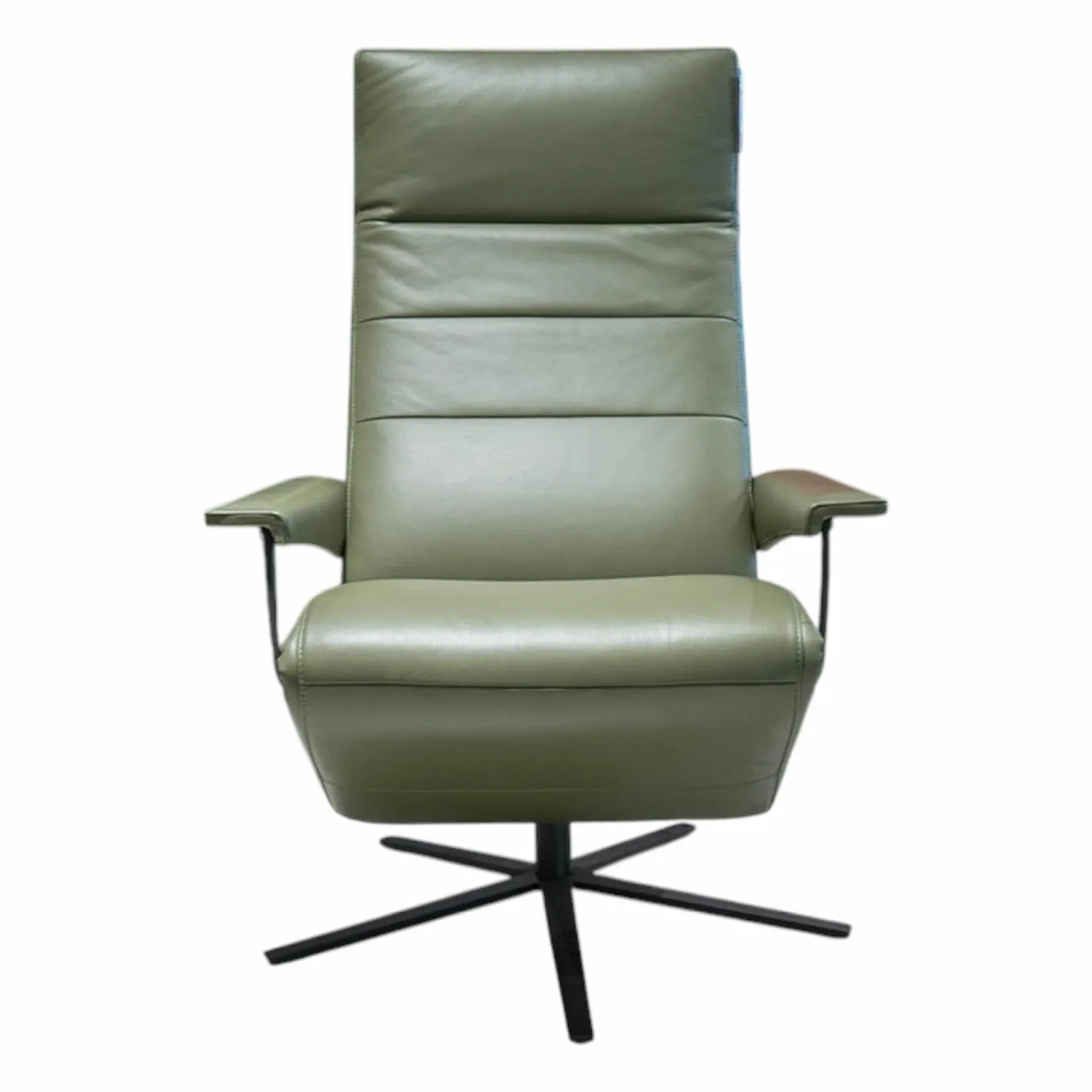 FSM Relaxsessel|Relaxsessel Hardy Leder 24 Select 156 Olivgrün Gestell Schwarz Seidenmatt Beschichtet