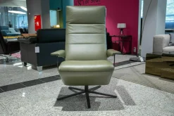 FSM Relaxsessel|Relaxsessel Hardy Leder 24 Select 156 Olivgrün Gestell Schwarz Seidenmatt Beschichtet