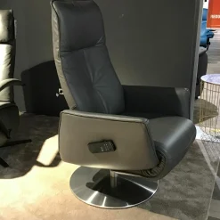 himolla Loungesessel|Relaxsessel|Relaxsessel Horgau S-Lounger L Leder Moor Grau mit Relaxfunktion