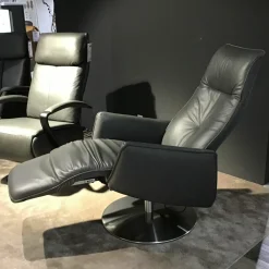 himolla Loungesessel|Relaxsessel|Relaxsessel Horgau S-Lounger L Leder Moor Grau mit Relaxfunktion