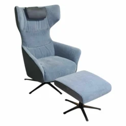 Natura Relaxsessel|Relaxsessel Houston Relax Stoff Innen Carmen 158 Niagara Grau Außen Loreto 48a Steel Anthrazit Sternfuß Metall Schwarz