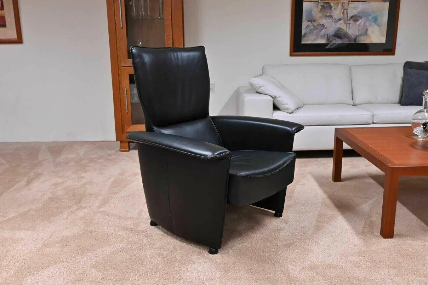 Gealux Relaxsessel|Relaxsessel Leder Sattle Schwarz