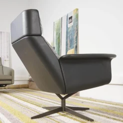 Bielefelder Werkstätten Relaxsessel|Relaxsessel Legend Leder Normandie Schwarz Stoff Scott 191 Grau