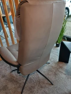 Stressless Relaxsessel|Relaxsessel London High Back Leder Paloma Silver Grey Grau Gestell Star Matt Schwarz Mit Hocker