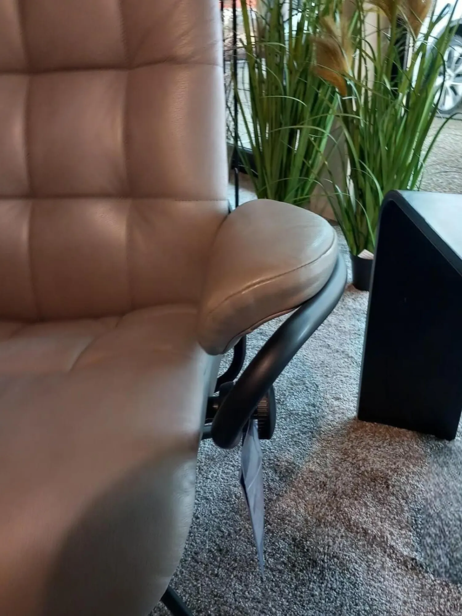 Stressless Relaxsessel|Relaxsessel London High Back Leder Paloma Silver Grey Grau Gestell Star Matt Schwarz Mit Hocker