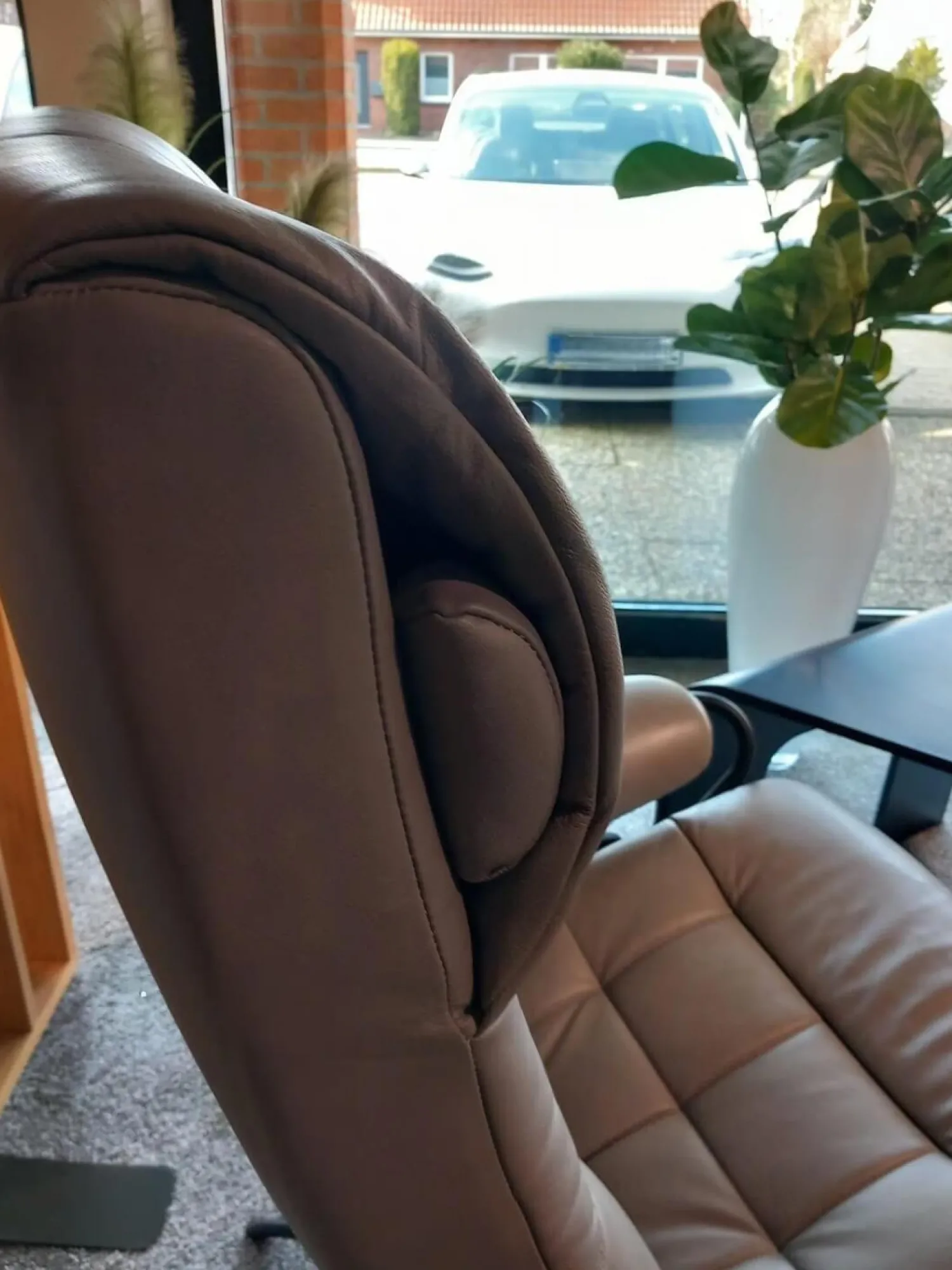 Stressless Relaxsessel|Relaxsessel London High Back Leder Paloma Silver Grey Grau Gestell Star Matt Schwarz Mit Hocker