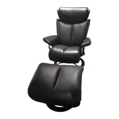 Stressless Relaxsessel|Relaxsessel Magic S Leder Noblesse Black Schwarz Gestell Signature Holz Schwarz Metall Matt Inklusive Hocker