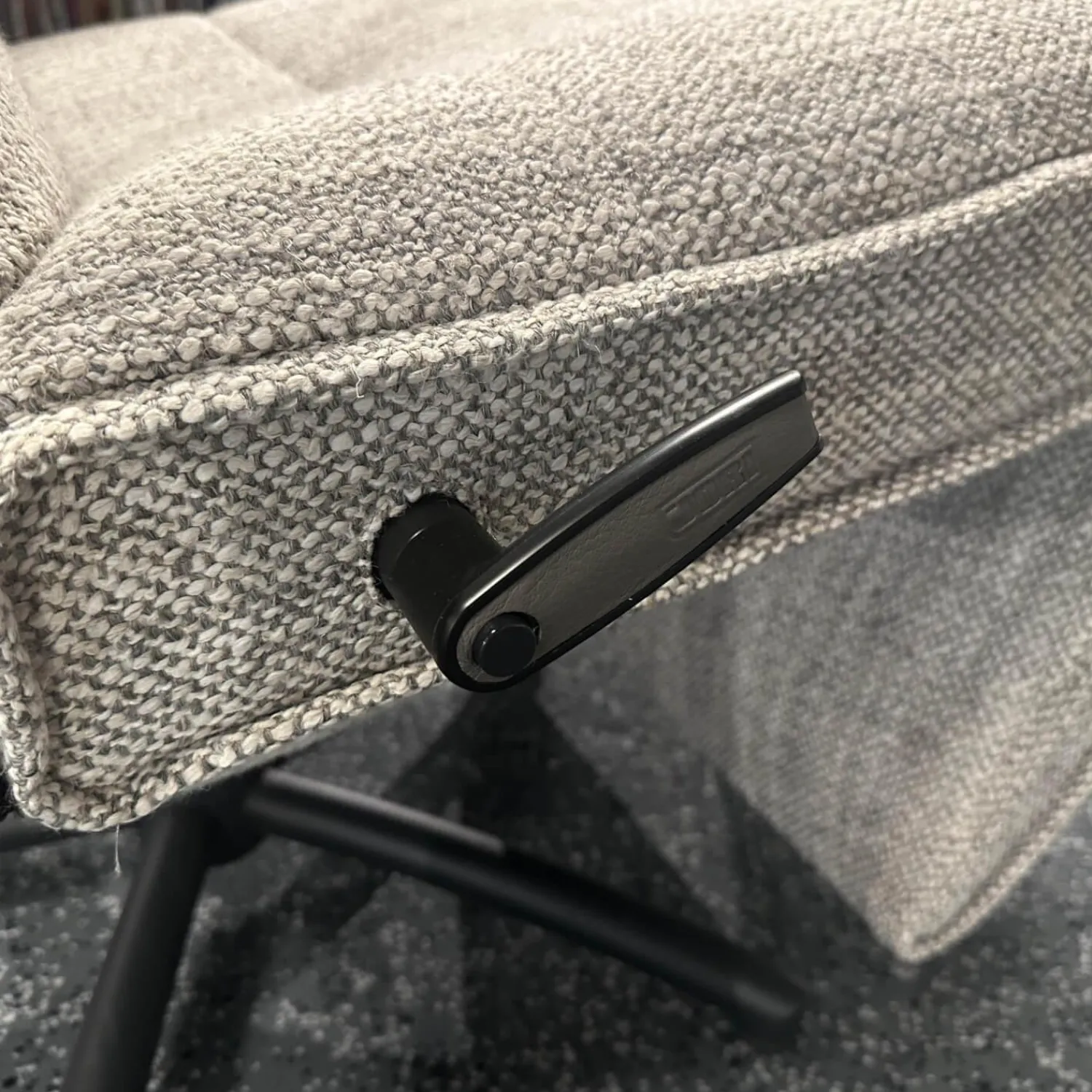 Jori Relaxsessel|Relaxsessel Mensana JR 7260 Mono Move Medi Stoff Dodo C0207 Creme Hellgrau Meliert 5 Sternfuß Dunkelgrau Lackiert