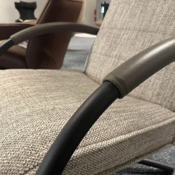 Jori Relaxsessel|Relaxsessel Mensana JR 7260 Mono Move Medi Stoff Dodo C0207 Creme Hellgrau Meliert 5 Sternfuß Dunkelgrau Lackiert