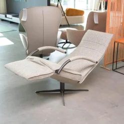 Jori Relaxsessel|Relaxsessel Mensana Medi Mono-Move Stoff Vivid 05 Beige Füße Bronze mit Verstellung