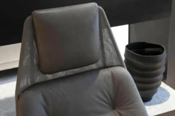 Intertime Relaxsessel|Relaxsessel Mesh Leder Anilina Terra Gestell Chrom mit Relaxfunktion