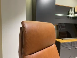 Hukla Relaxsessel|Relaxsessel Mondo Casio R Leder Texas Cognac Braun Sternfuß Pulverbeschichtet Schwarz