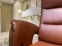 Hukla Relaxsessel|Relaxsessel Mondo Casio R Leder Texas Cognac Braun Sternfuß Pulverbeschichtet Schwarz