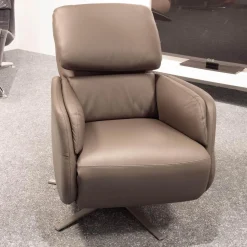 Puhlmann Relaxsessel|Relaxsessel Montreal Bezug Leder Dea 1281 Anthrazit Sternfuß Aluminium Matt Inklusive Akku