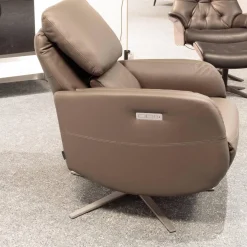 Puhlmann Relaxsessel|Relaxsessel Montreal Bezug Leder Dea 1281 Anthrazit Sternfuß Aluminium Matt Inklusive Akku