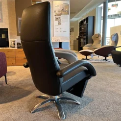 Jori Relaxsessel|Relaxsessel Multi-Move Mini Yoga Leder Konia Bronzo Armlehne Mit Leder Bezogen gestell 5-Sternfuß Ellips Alu Chrom