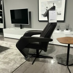 Jori Relaxsessel|Relaxsessel Multi-Move Symphony Leder Lipano Fondente Schwarz 4-Sternfuß Alu Schwarz