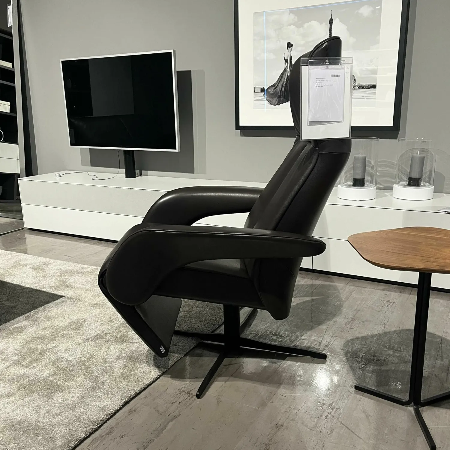 Jori Relaxsessel|Relaxsessel Multi-Move Symphony Leder Lipano Fondente Schwarz 4-Sternfuß Alu Schwarz