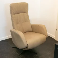 Sitting Vision Relaxsessel|Relaxsessel NX 329 Bezug Leder Rancho Beige Creme Kreuzfuß 87 Schwarz Mit Rückenverstellung