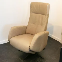 Sitting Vision Relaxsessel|Relaxsessel NX 329 Bezug Leder Rancho Beige Creme Kreuzfuß 87 Schwarz Mit Rückenverstellung