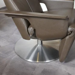 Jori Relaxsessel|Relaxsessel Orea Leder Braun Gestell Silber