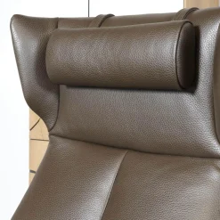 Jori Relaxsessel|Relaxsessel Orea Leder Braun Gestell Silber