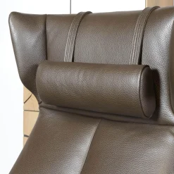 Jori Relaxsessel|Relaxsessel Orea Leder Braun Gestell Silber