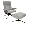 Stressless Relaxsessel|Relaxsessel Paris Stoff Line 11 Light Grey Grau Gestell Star Matt Schwarz Inklusive Hocker Und Kopfstütze