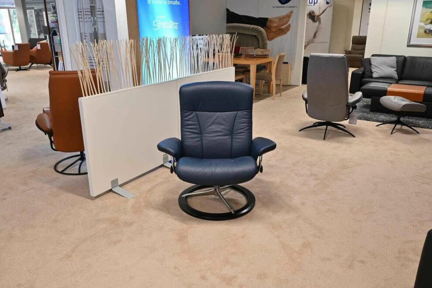 Stressless Relaxsessel|Relaxsessel President Large Leder Paloma Oxford Blue