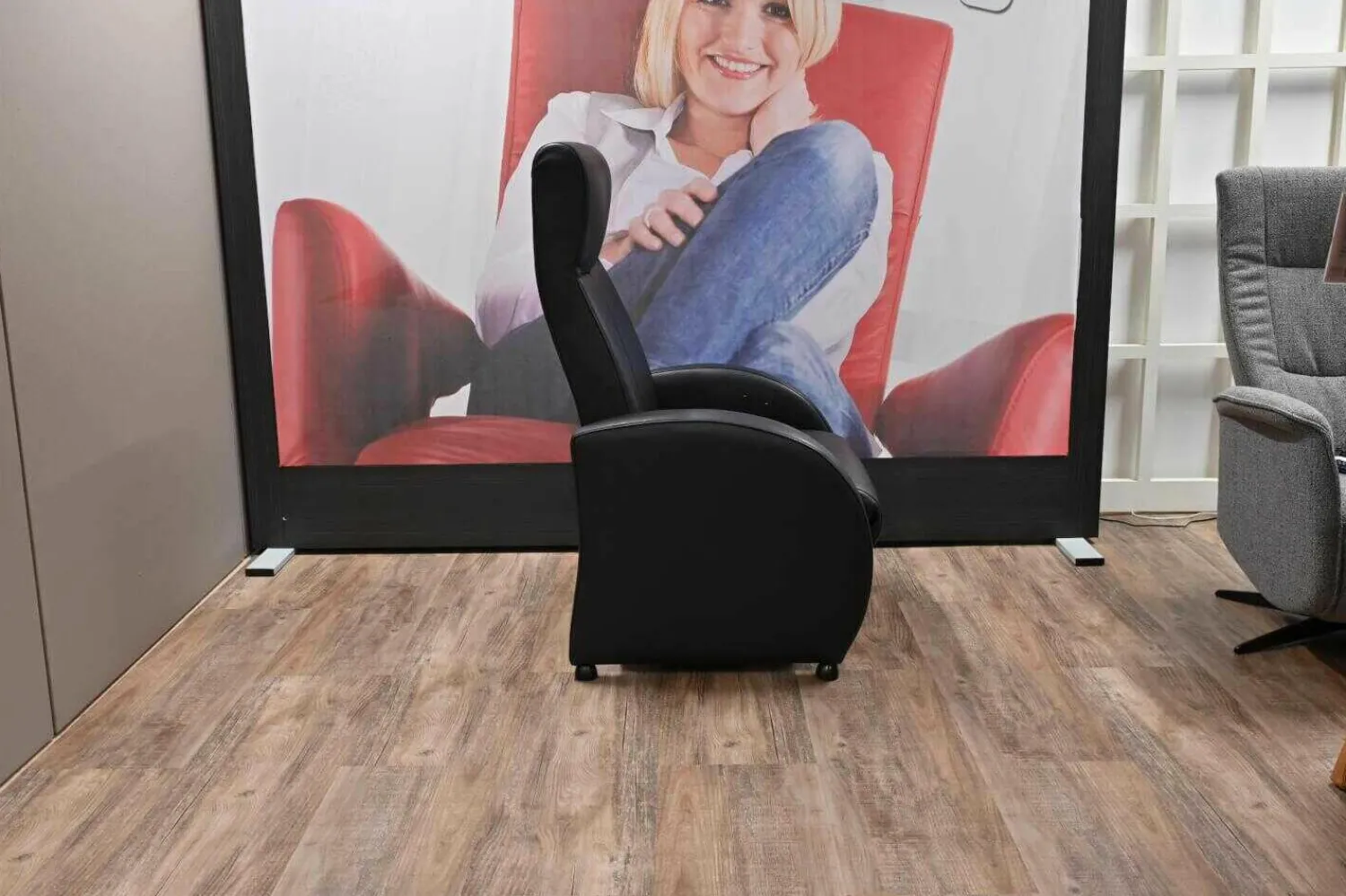 Gealux Relaxsessel|Relaxsessel Primo Leder Polo Schwarz mit Verstellfunktion