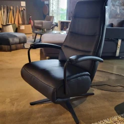 Comfort Republic Relaxsessel|Relaxsessel Rafael Leder Nero PG L30 Medium Schwarz Kreuzfuß Schwarz Relaxfunktion Motorisch