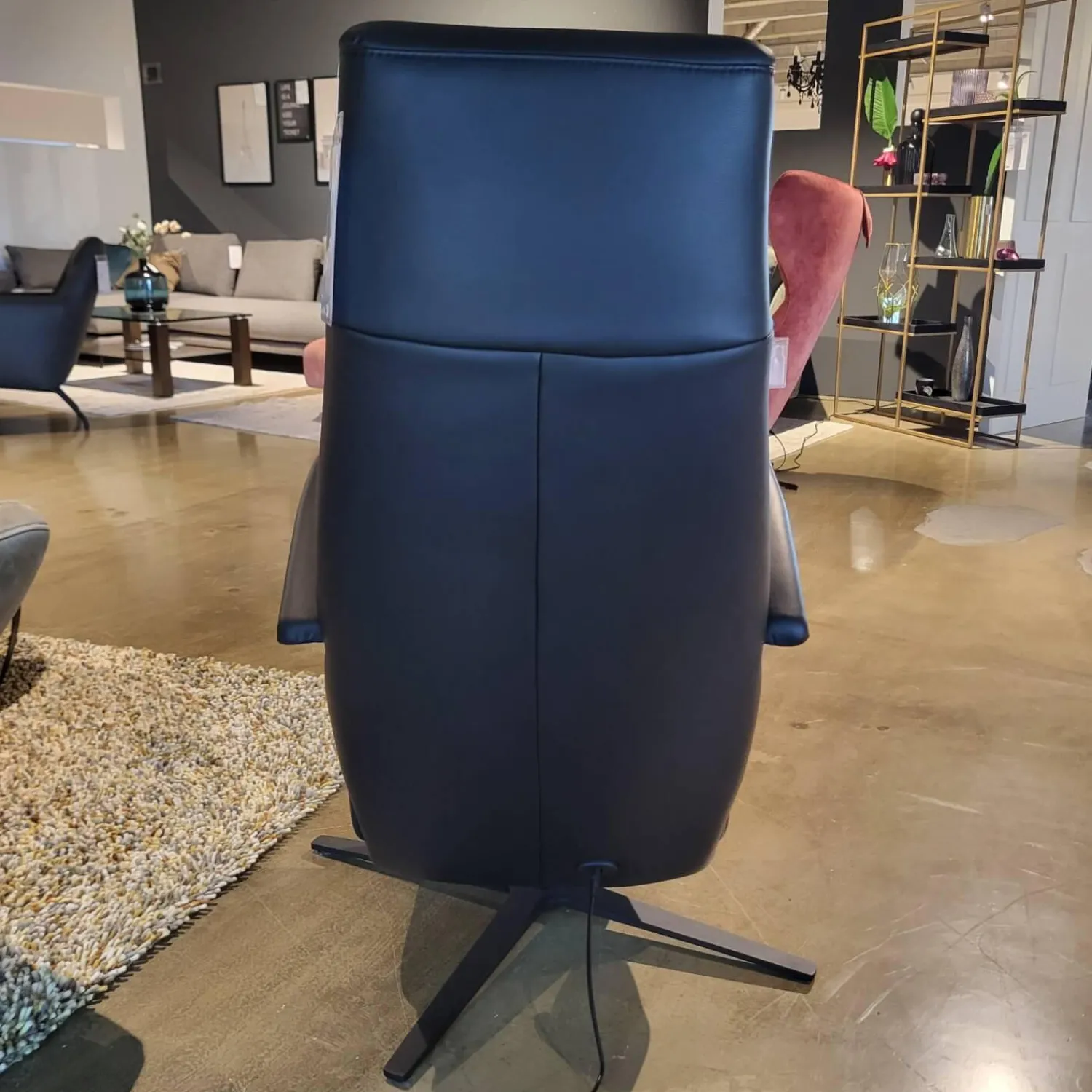 Comfort Republic Relaxsessel|Relaxsessel Rafael Leder Nero PG L30 Medium Schwarz Kreuzfuß Schwarz Relaxfunktion Motorisch