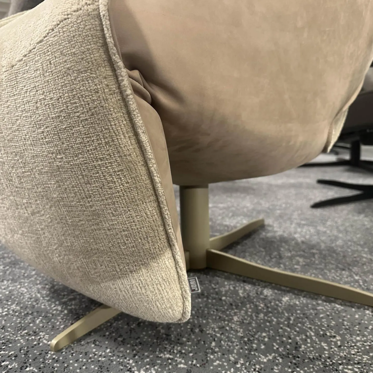 Jori Relaxsessel|Relaxsessel Raydreamer JR 7450 Mono Move Medi Innen Stoff Mumble Gesso Beige Außen Leder Nubuck Cream Beige