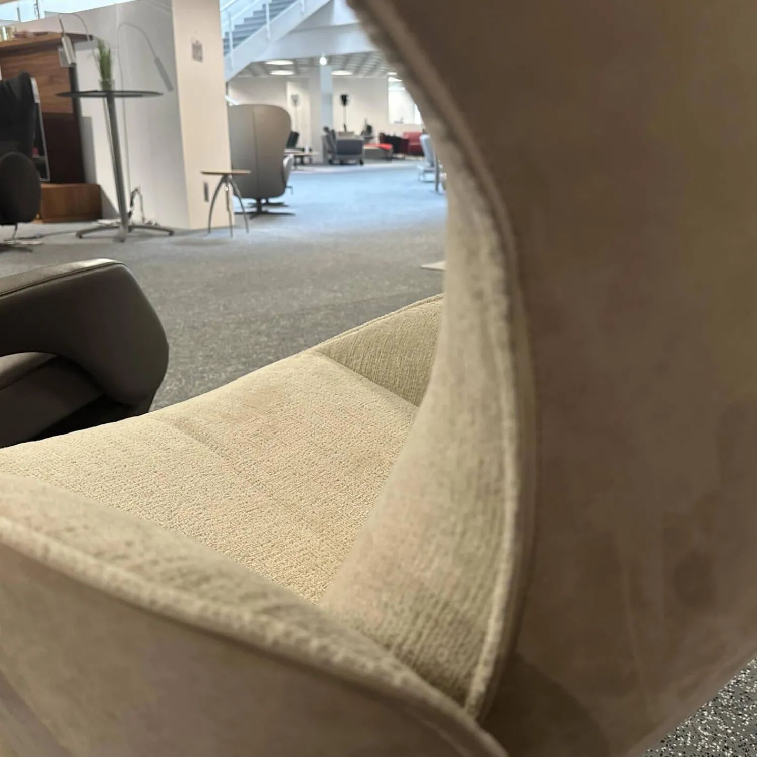 Jori Relaxsessel|Relaxsessel Raydreamer JR 7450 Mono Move Medi Innen Stoff Mumble Gesso Beige Außen Leder Nubuck Cream Beige