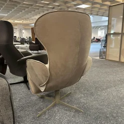 Jori Relaxsessel|Relaxsessel Raydreamer JR 7450 Mono Move Medi Innen Stoff Mumble Gesso Beige Außen Leder Nubuck Cream Beige