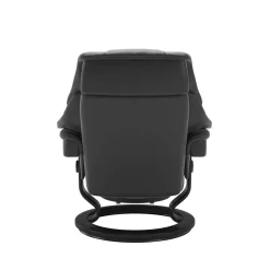 Stressless Relaxsessel|Relaxsessel Reno S Leder Cori Black Schwarz Base Classic Holz Schwarz Gebeizt Mit Hocker