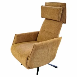 Ponsel Relaxsessel|Relaxsessel S700-16 Stoff 0740/05 Orange Fuß Metall Schwarz mit motorischer Verstellung