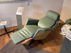 Stressless Relaxsessel|Relaxsessel Sam Leder 94 Paloma Fog 37 Grün mit elektrischer Relaxfunktion
